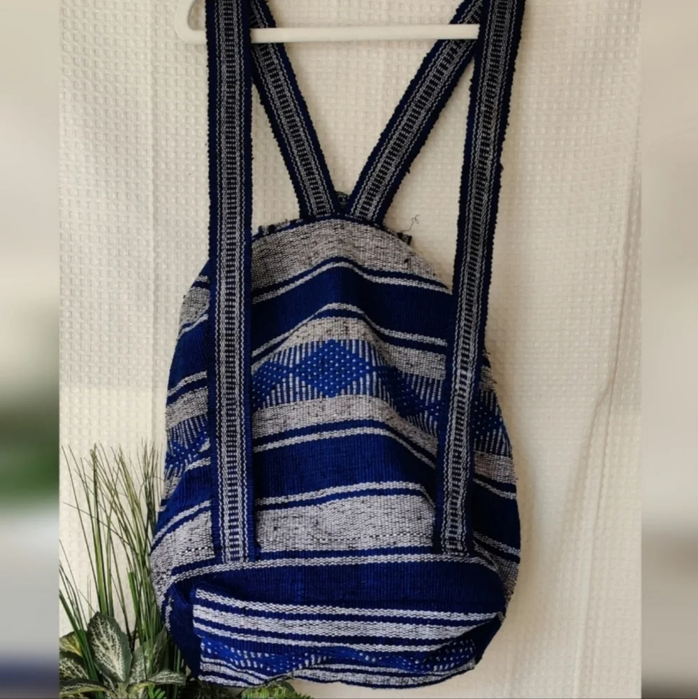 Los Angeles Dodgers Blue and Gray Striped Woven Backpack Bag
